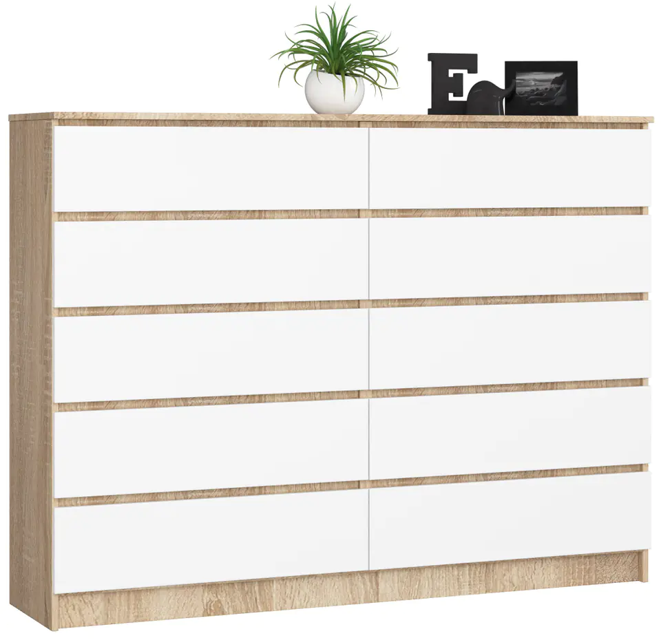 KOMODA K160 10SZ CLP DĄB SONOMA / BIAŁA w sklepie Wasserman.eu