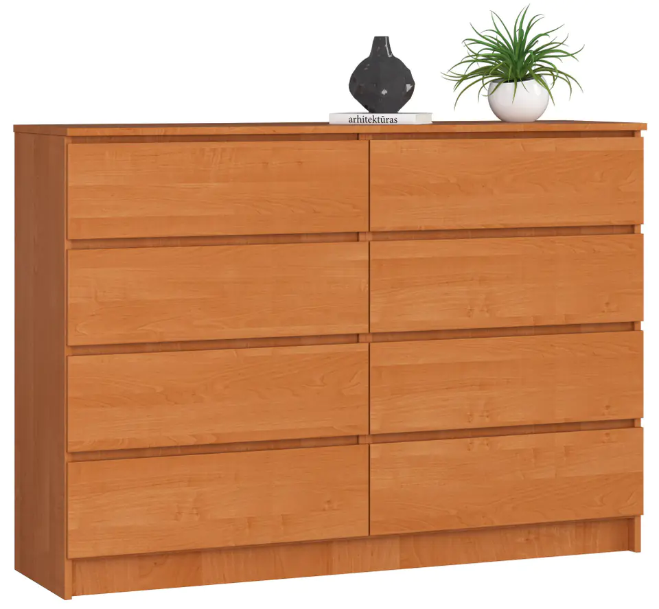 ⁨CHEST OF DRAWERS K 140 cm 8 ALDER DRAWERS⁩ at Wasserman.eu