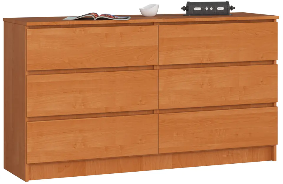 ⁨CHEST OF DRAWERS K 140 cm 6 ALDER DRAWERS⁩ at Wasserman.eu