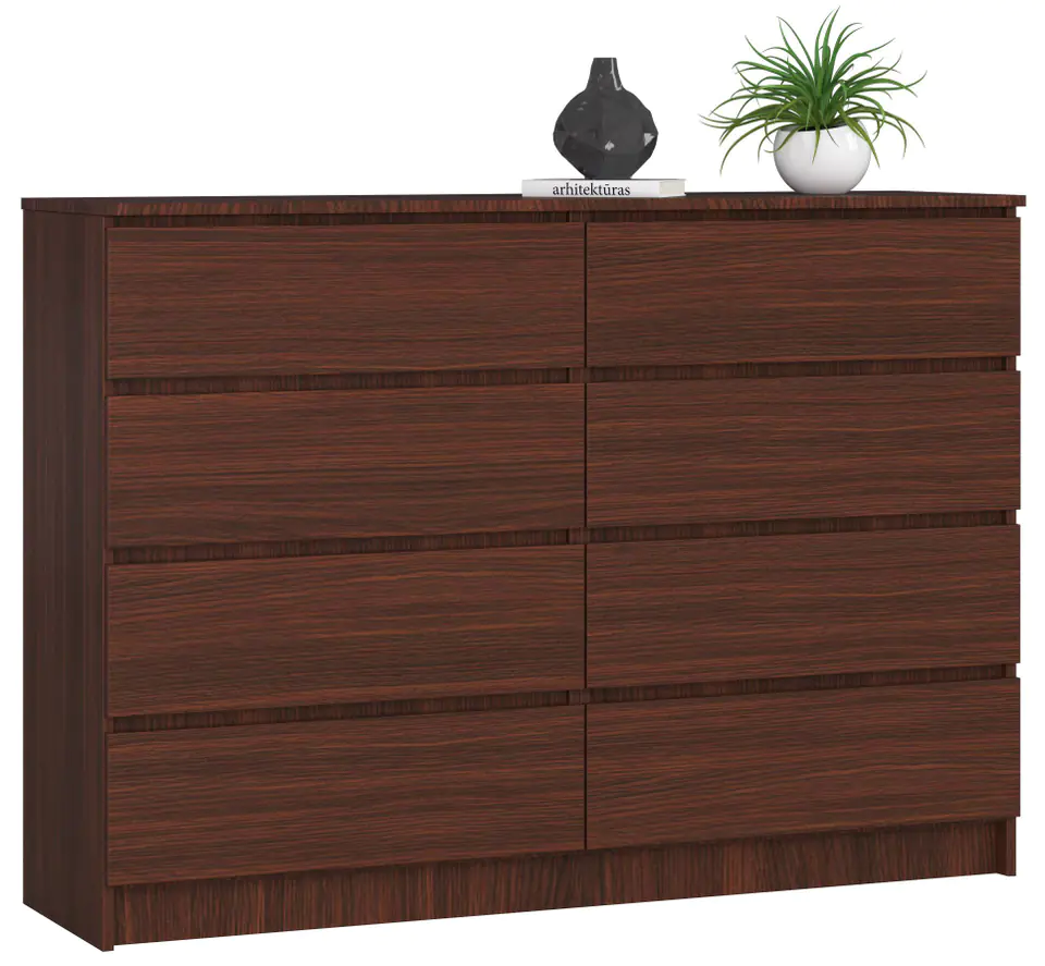 ⁨CHEST OF DRAWERS K 140 cm 8 WENGE DRAWERS⁩ at Wasserman.eu