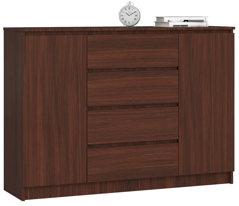 ⁨CHEST OF DRAWERS K 140 cm 2 DOORS 4 DRAWERS WENGE⁩ at Wasserman.eu