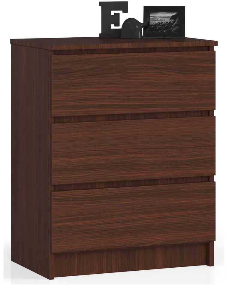 ⁨CHEST OF DRAWERS K 60 cm 3 DRAWERS WENGE⁩ at Wasserman.eu