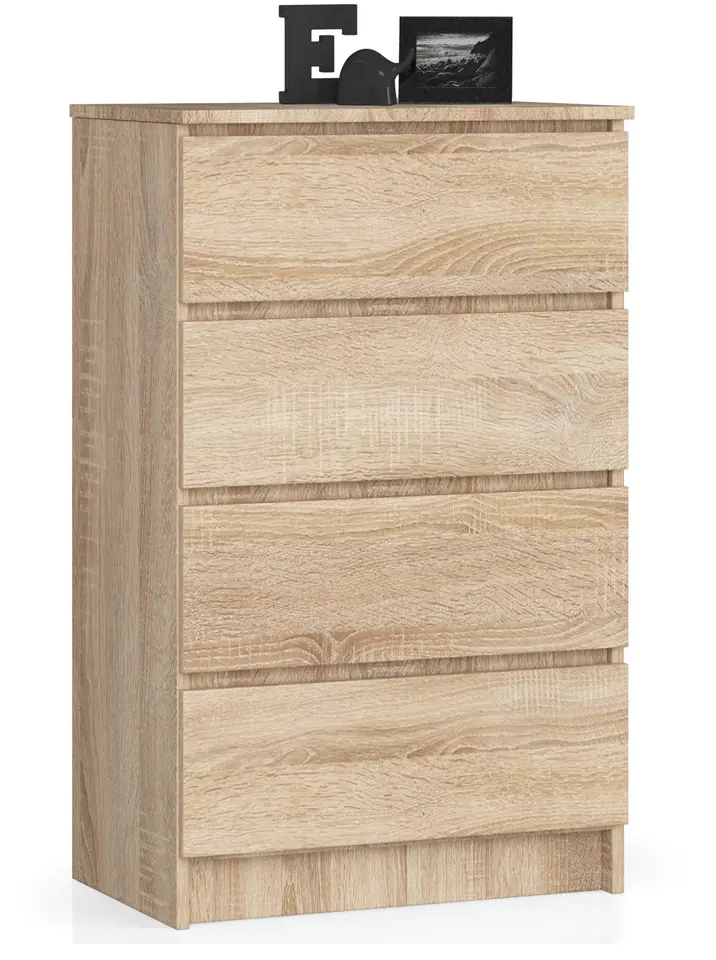 KOMODA K 60 cm 4 SZUFLADY DĄB SONOMA w sklepie Wasserman.eu