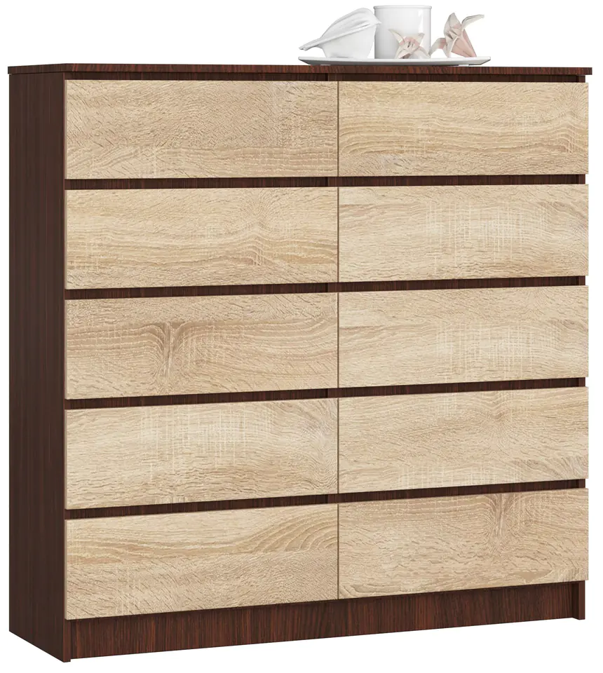 ⁨CHEST OF DRAWERS K 120 cm 10 DRAWERS WENGE / SONOMA⁩ at Wasserman.eu