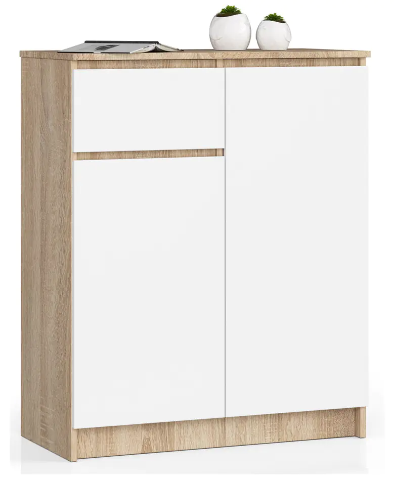 ⁨KOMODA K80 2D 1SZ CLP PK DĄB SONOMA / BIAŁY⁩ w sklepie Wasserman.eu