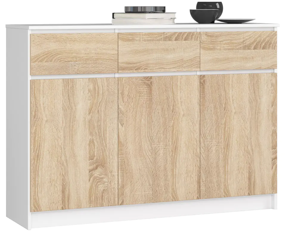 KOMODA K140 3D 3SZ CLP BIAŁA / SONOMA w sklepie Wasserman.eu