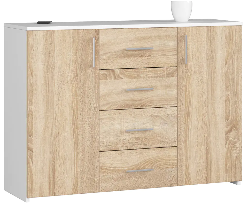 ⁨CHEST of drawers K 45 110 cm WHITE / SONOMA⁩ at Wasserman.eu