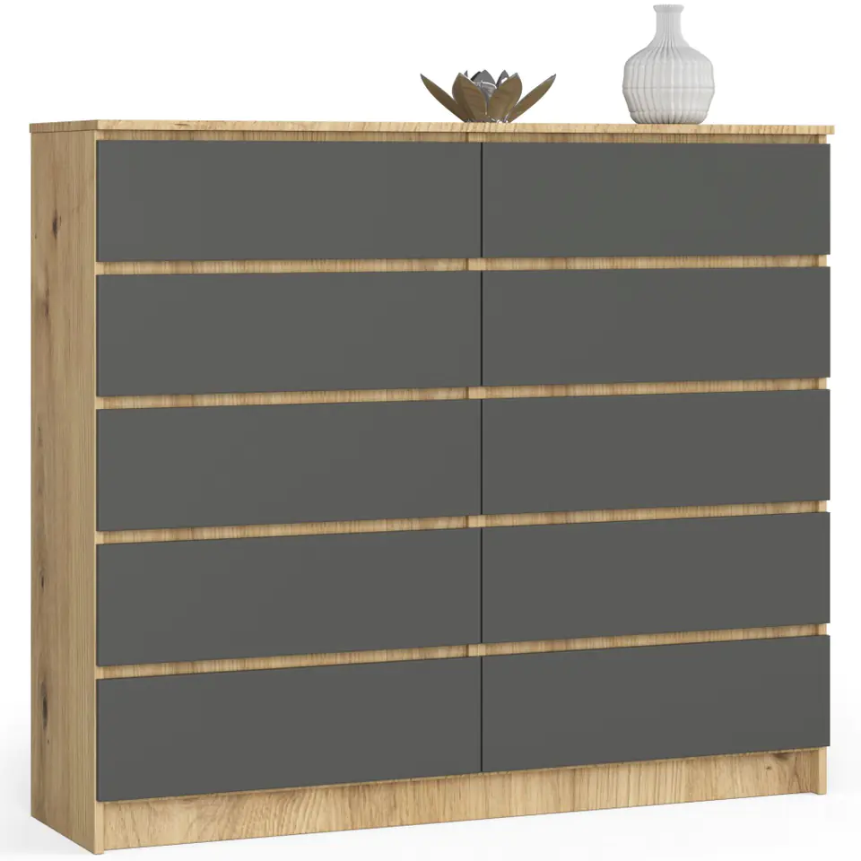 KOMODA K140 10SZ CLP DĄB ARTISAN / SZARY w sklepie Wasserman.eu
