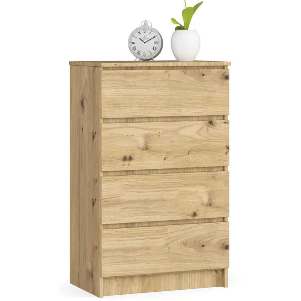 ⁨Living room chest of drawers K 60 cm 4 drawers - artisan oak⁩ at Wasserman.eu