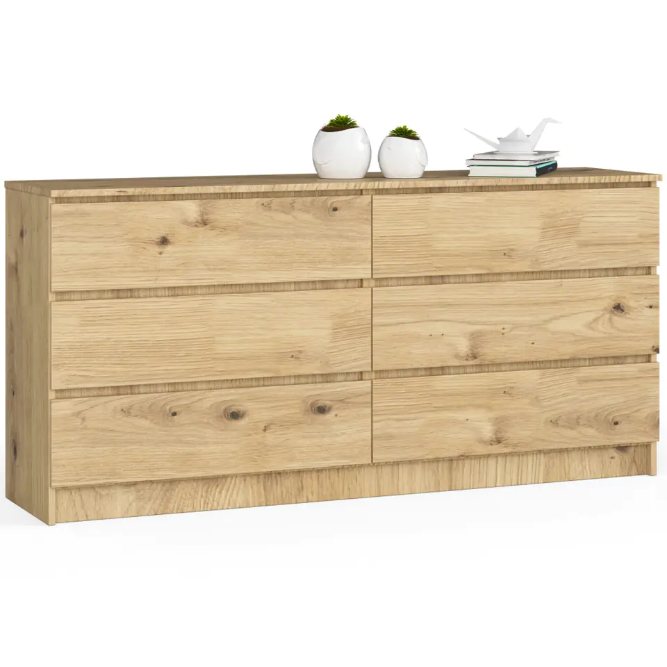 ⁨Living room chest of drawers K 160 cm 6 drawers - artisan oak⁩ at Wasserman.eu