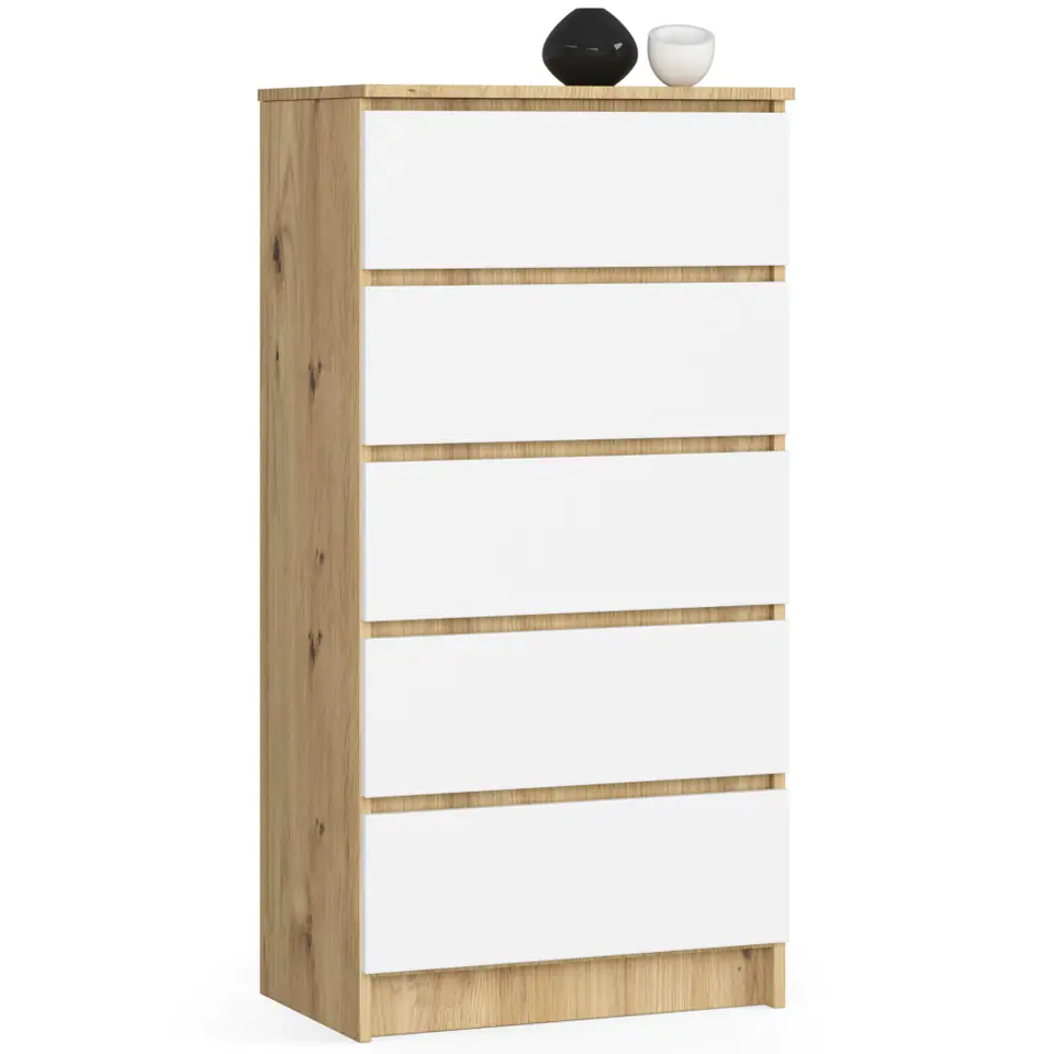 KOMODA K60 5SZ CLP PK DĄB ARTISAN / BIAŁY w sklepie Wasserman.eu