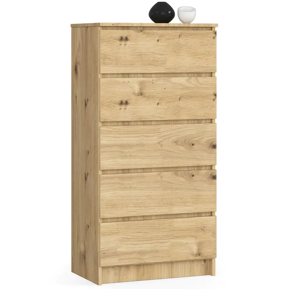 ⁨Living room chest of drawers K 60 cm 5 drawers - artisan oak⁩ at Wasserman.eu