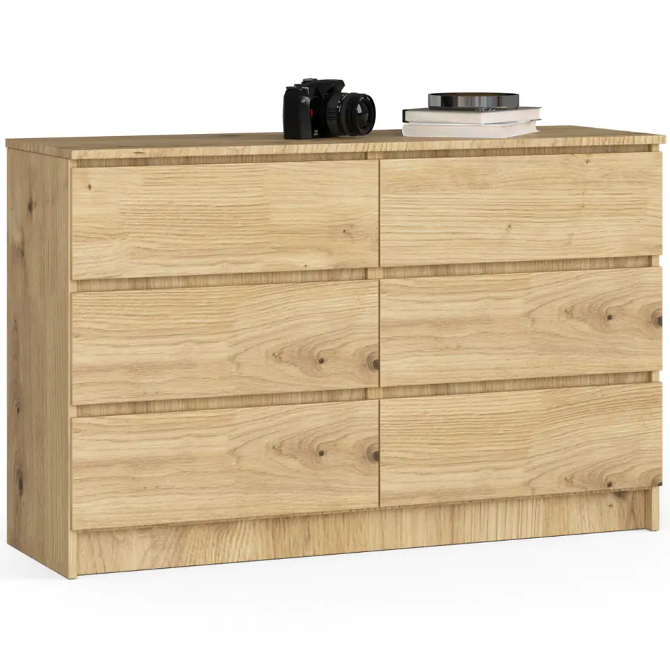 ⁨Living room chest of drawers K 120 cm 6 drawers - artisan oak⁩ at Wasserman.eu