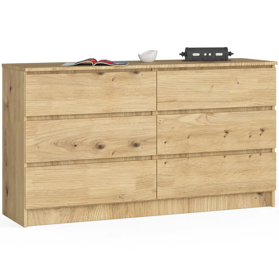 ⁨Chest of drawers K 140 cm 6 drawers - artisan oak⁩ at Wasserman.eu