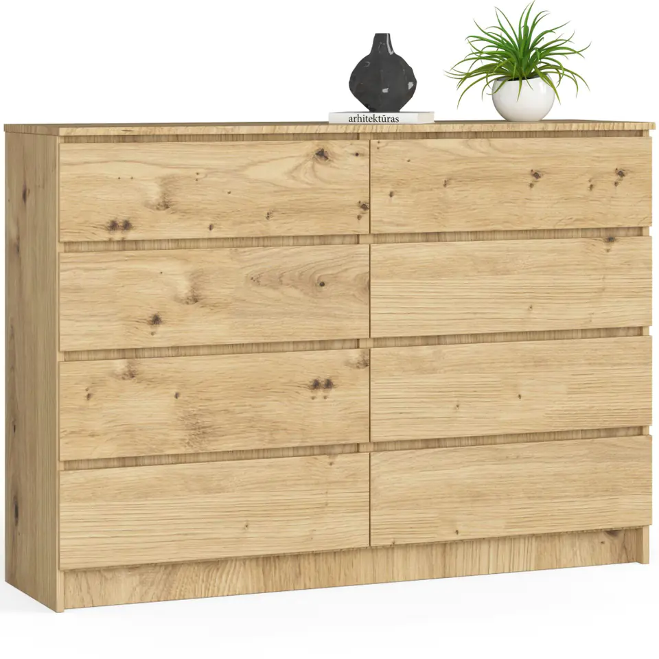 ⁨Living room chest of drawers K 140 cm 8 drawers - artisan oak⁩ at Wasserman.eu