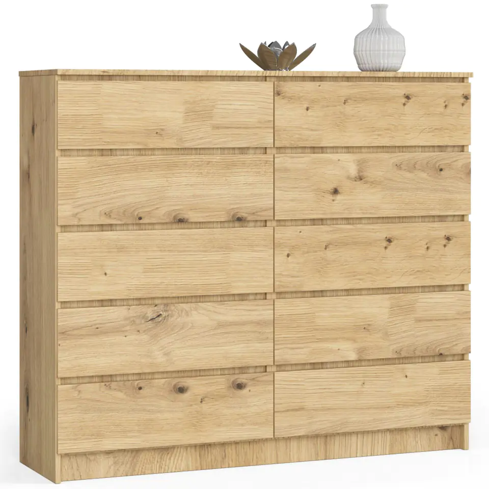 ⁨Living room chest of drawers K 140 cm 10 drawers - artisan oak⁩ at Wasserman.eu