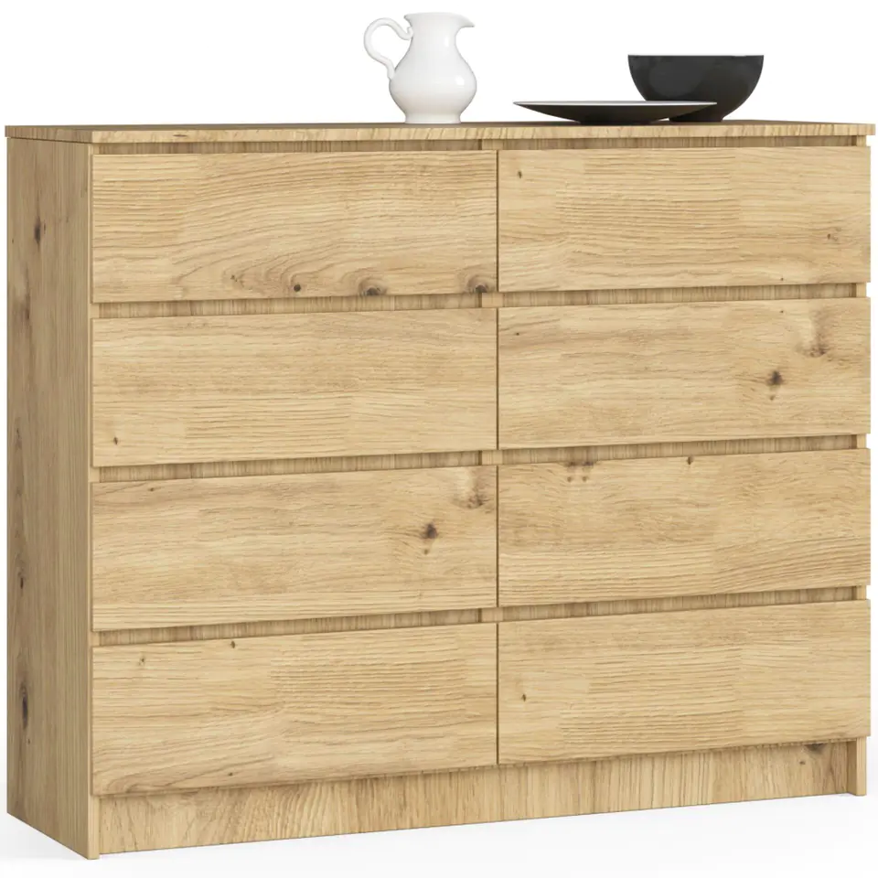 ⁨Living room chest of drawers K 120 cm 8 drawers - artisan oak⁩ at Wasserman.eu