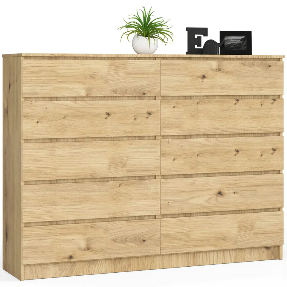 ⁨Living room chest of drawers K 160 cm 10 drawers - artisan oak⁩ at Wasserman.eu