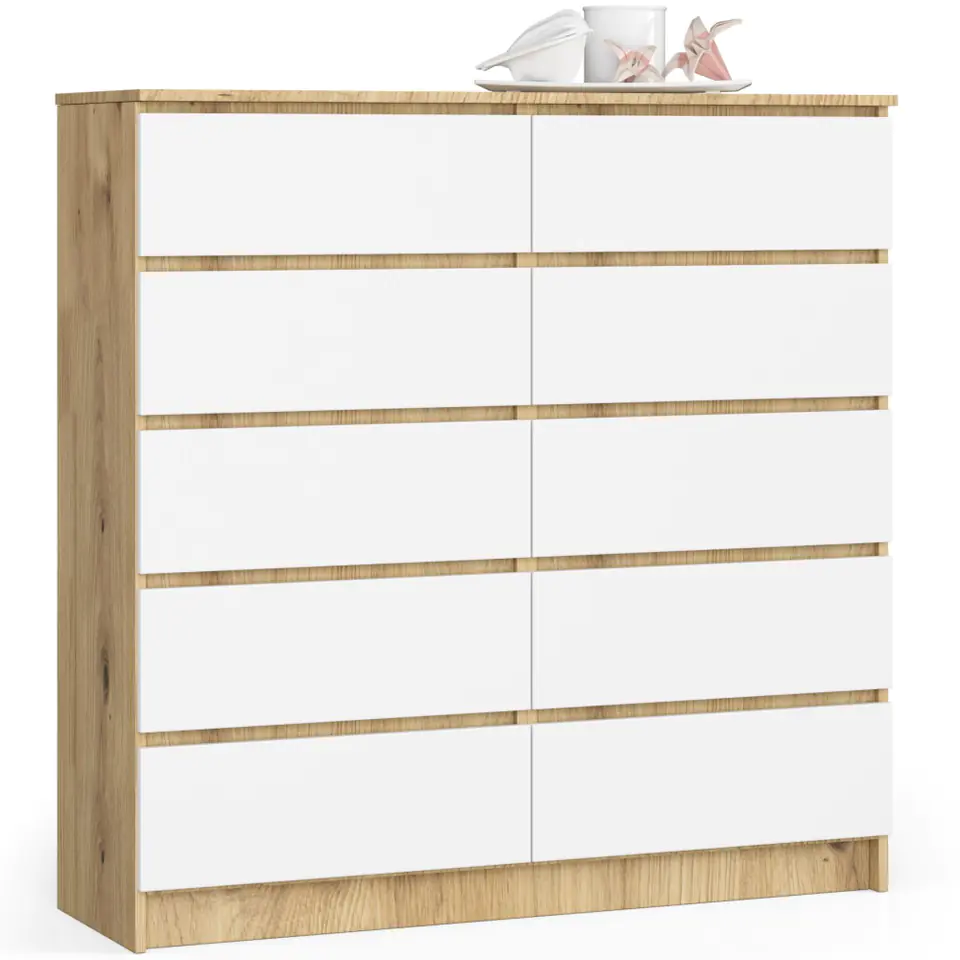 KOMODA K120 10SZ CLP PK DĄB ARTISAN / BIAŁY w sklepie Wasserman.eu