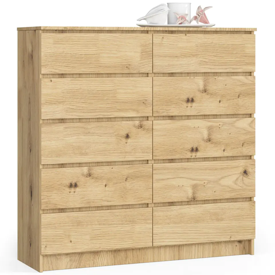 ⁨Living room chest of drawers K 120 cm 10 drawers - artisan oak⁩ at Wasserman.eu