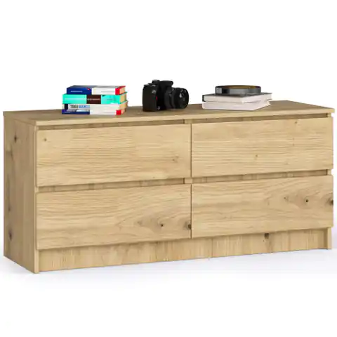 ⁨Chest of drawers K 120 cm 4 drawers - oak artisan⁩ at Wasserman.eu