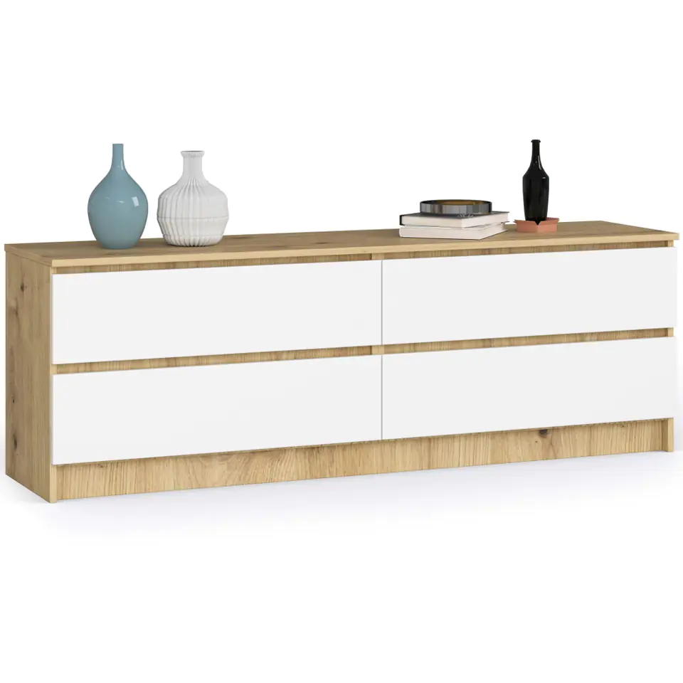⁨Chest of drawers K 160 cm 4 drawers - artisan oak-white⁩ at Wasserman.eu