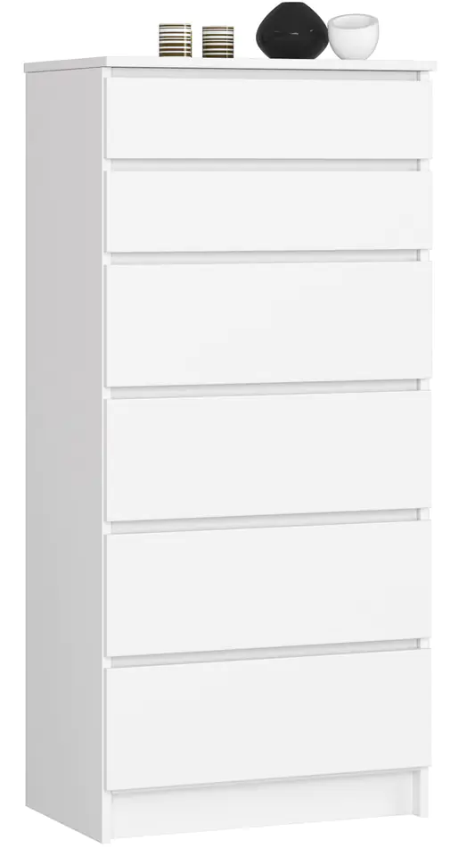 ⁨CHEST OF DRAWERS K 60 cm 6 DRAWERS WHITE⁩ at Wasserman.eu