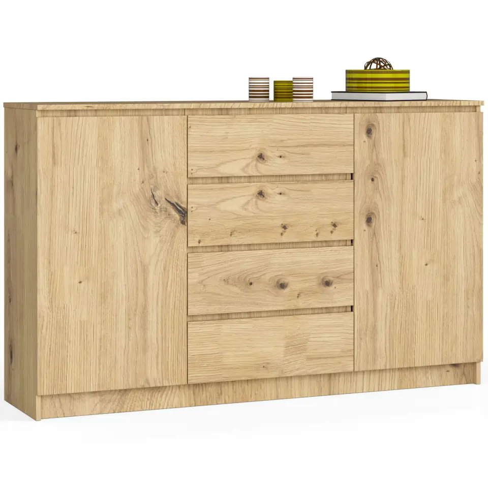 ⁨Chest of drawers K 160 cm 2 doors 4 drawers - oak artisan⁩ at Wasserman.eu