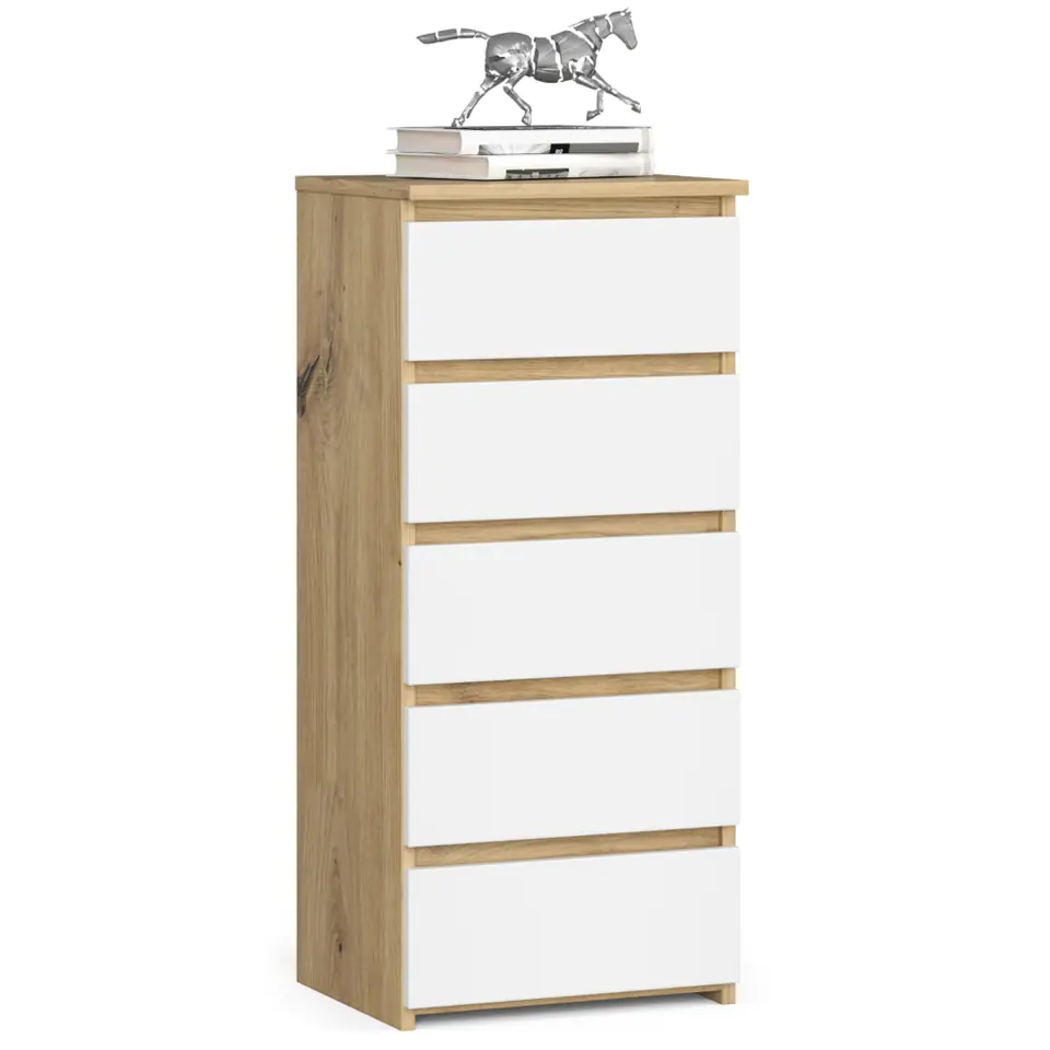 KOMODA CL5 PK DĄB ARTISAN / BIAŁA w sklepie Wasserman.eu