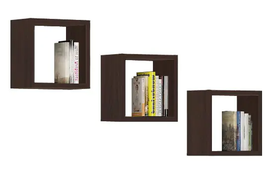 ⁨WALL SHELF K 25x25cm SET 3pcs WENGE⁩ at Wasserman.eu