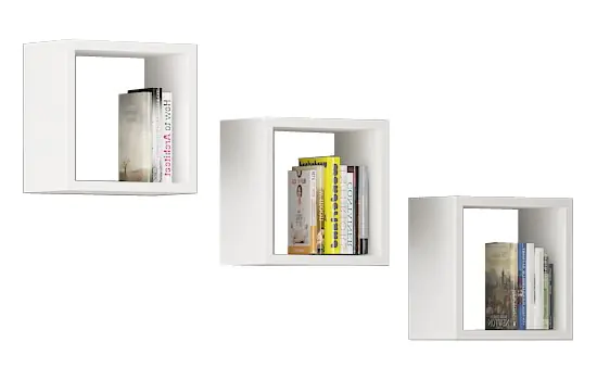 ⁨WALL SHELF K 25x25cm SET 3pcs WHITE⁩ at Wasserman.eu