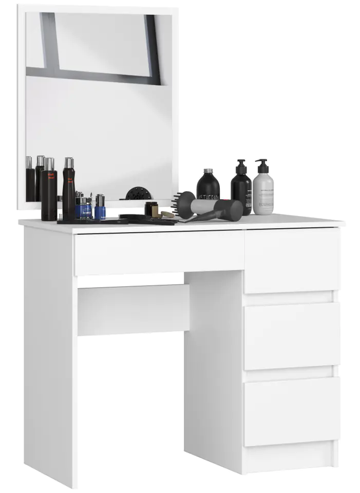 ⁨COSMETIC DRESSING TABLE WITH MIRROR T-6/SL 500x600 RIGHT WHITE⁩ at Wasserman.eu