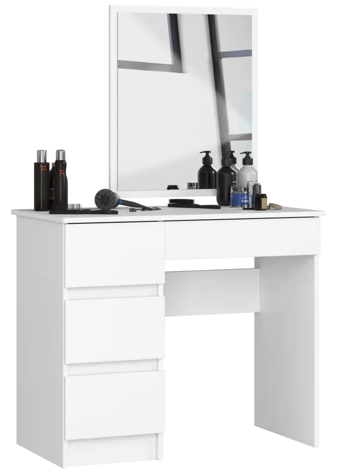 ⁨COSMETIC DRESSING TABLE WITH MIRROR T-6/SL 500x600 LEFT WHITE⁩ at Wasserman.eu