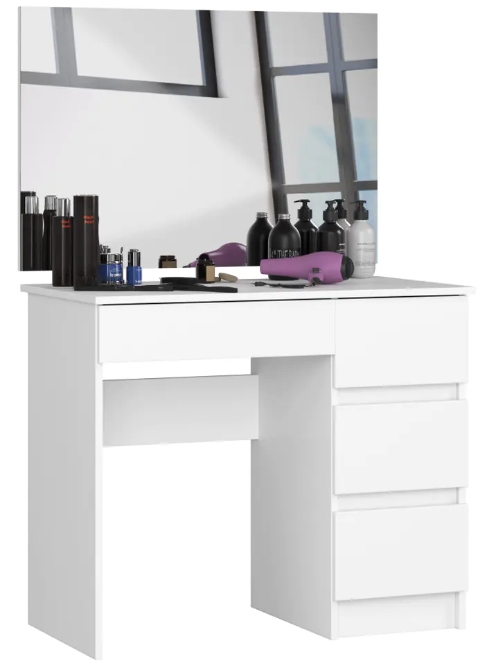 ⁨COSMETIC DRESSING TABLE WITH MIRROR T-6/SL 900x600 RIGHT WHITE⁩ at Wasserman.eu