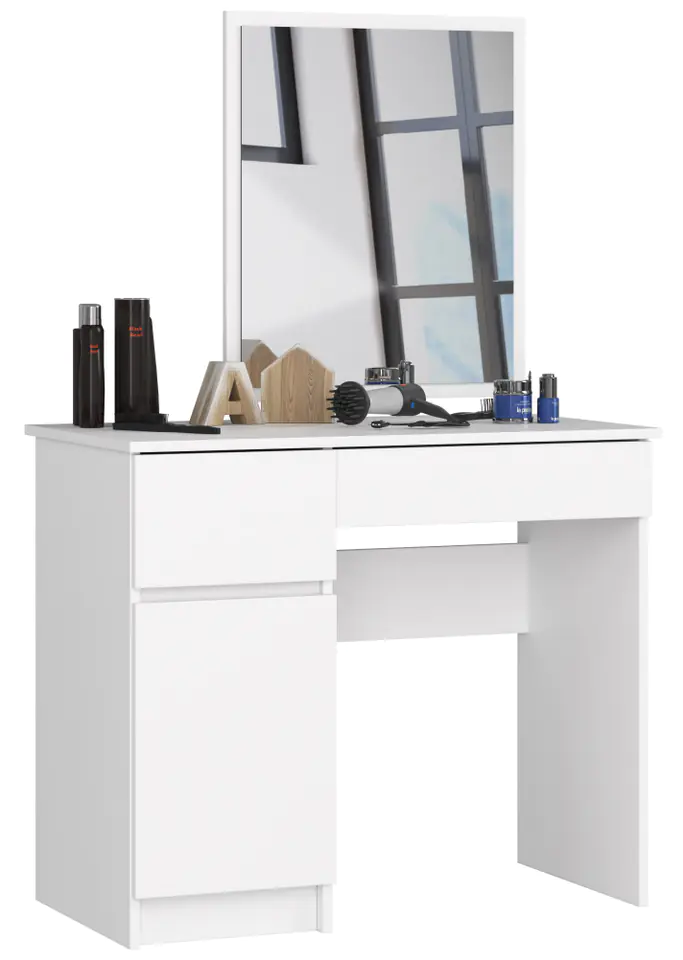 ⁨COSMETIC DRESSING TABLE WITH MIRROR P-2/SL 500x600 LEFT WHITE⁩ at Wasserman.eu