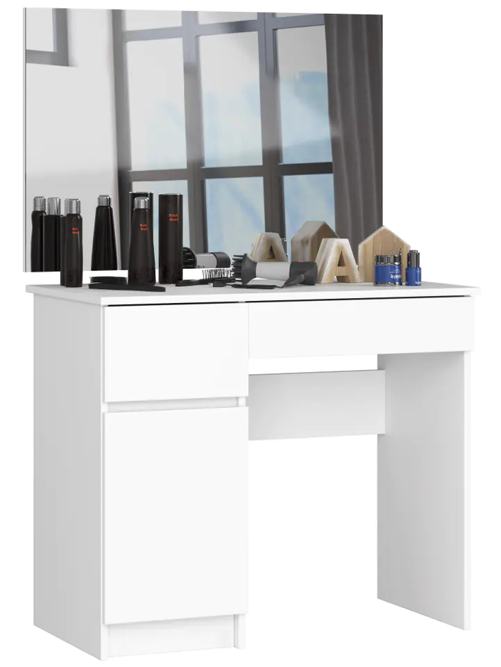 ⁨COSMETIC DRESSING TABLE WITH MIRROR P-2/SL 900x600 LEFT WHITE⁩ at Wasserman.eu