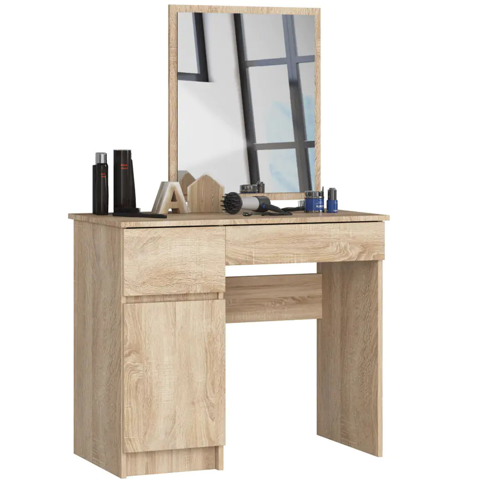 ⁨COSMETIC DRESSING TABLE WITH MIRROR P-2/SL 500x600 LEFT OAK SONOMA⁩ at Wasserman.eu