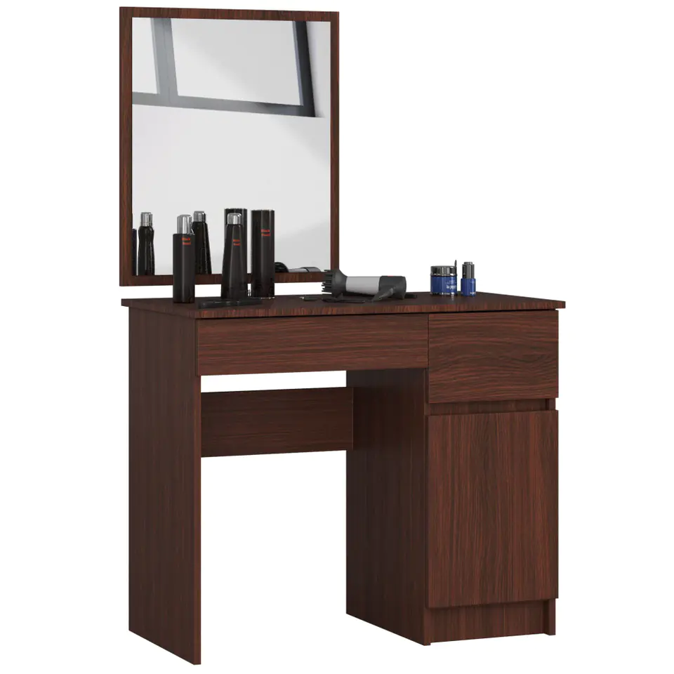 ⁨COSMETIC DRESSING TABLE WITH MIRROR P-2/SL 500x600 RIGHT WENGE⁩ at Wasserman.eu