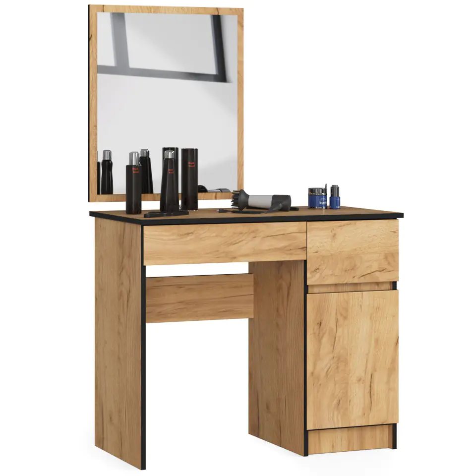 ⁨COSMETIC DRESSING TABLE WITH MIRROR P-2/SL 500x600 RIGHT OAK CRAFT⁩ at Wasserman.eu