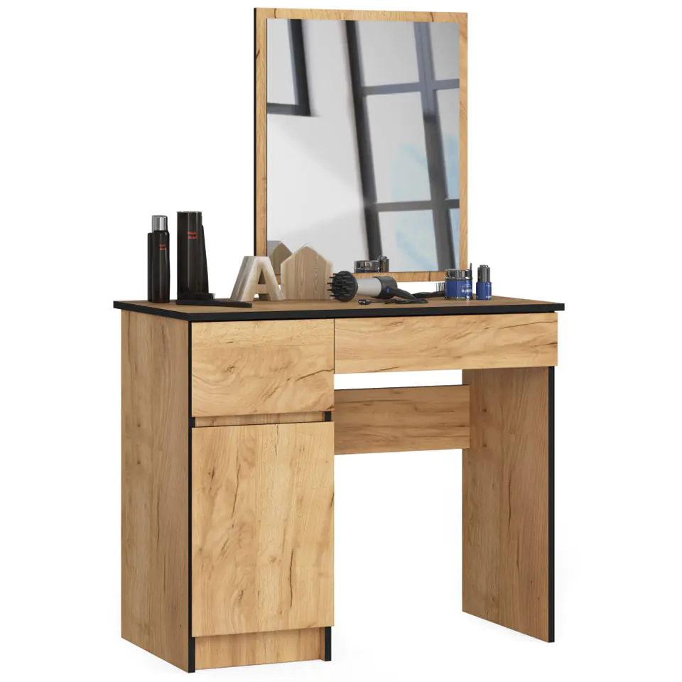 ⁨COSMETIC DRESSING TABLE WITH MIRROR P-2/SL 500x600 LEFT OAK CRAFT⁩ at Wasserman.eu