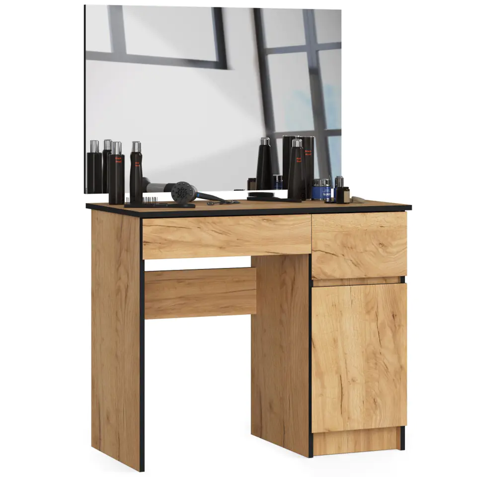 ⁨COSMETIC DRESSING TABLE WITH MIRROR P-2/SL 900x600 RIGHT OAK CRAFT⁩ at Wasserman.eu