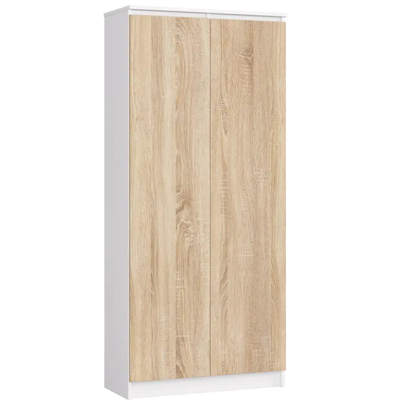 ⁨OFFICE RACK WARDROBE R 80 cm CLP 2 DOORS 8 SHELVES WHITE / SONOMA⁩ at Wasserman.eu