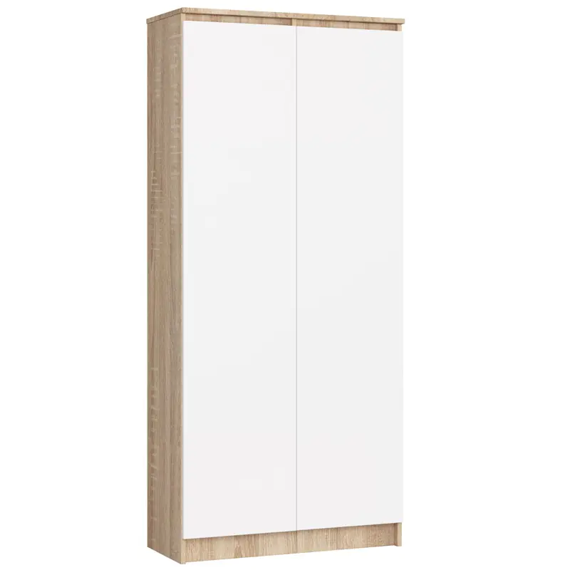 ⁨OFFICE RACK WARDROBE R 80 cm CLP 2 DOORS 8 SHELVES SONOMA / WHITE⁩ at Wasserman.eu