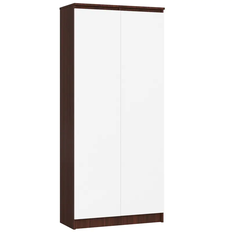 ⁨OFFICE BOOKCASE WARDROBE R 80 cm CLP 2 DOORS 8 SHELVES WENGE / WHITE⁩ at Wasserman.eu