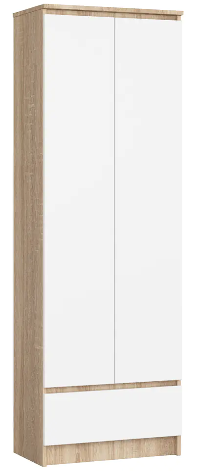 ⁨OFFICE RACK WARDROBE R 60 cm CLP 1 DRAWER 2 DOORS SONOMA OAK / WHITE⁩ at Wasserman.eu