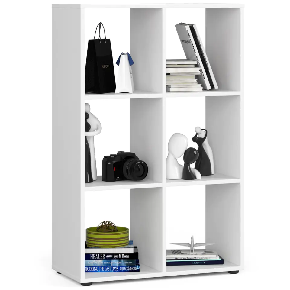 ⁨Shelving unit QUAD 6 shelves - white⁩ at Wasserman.eu