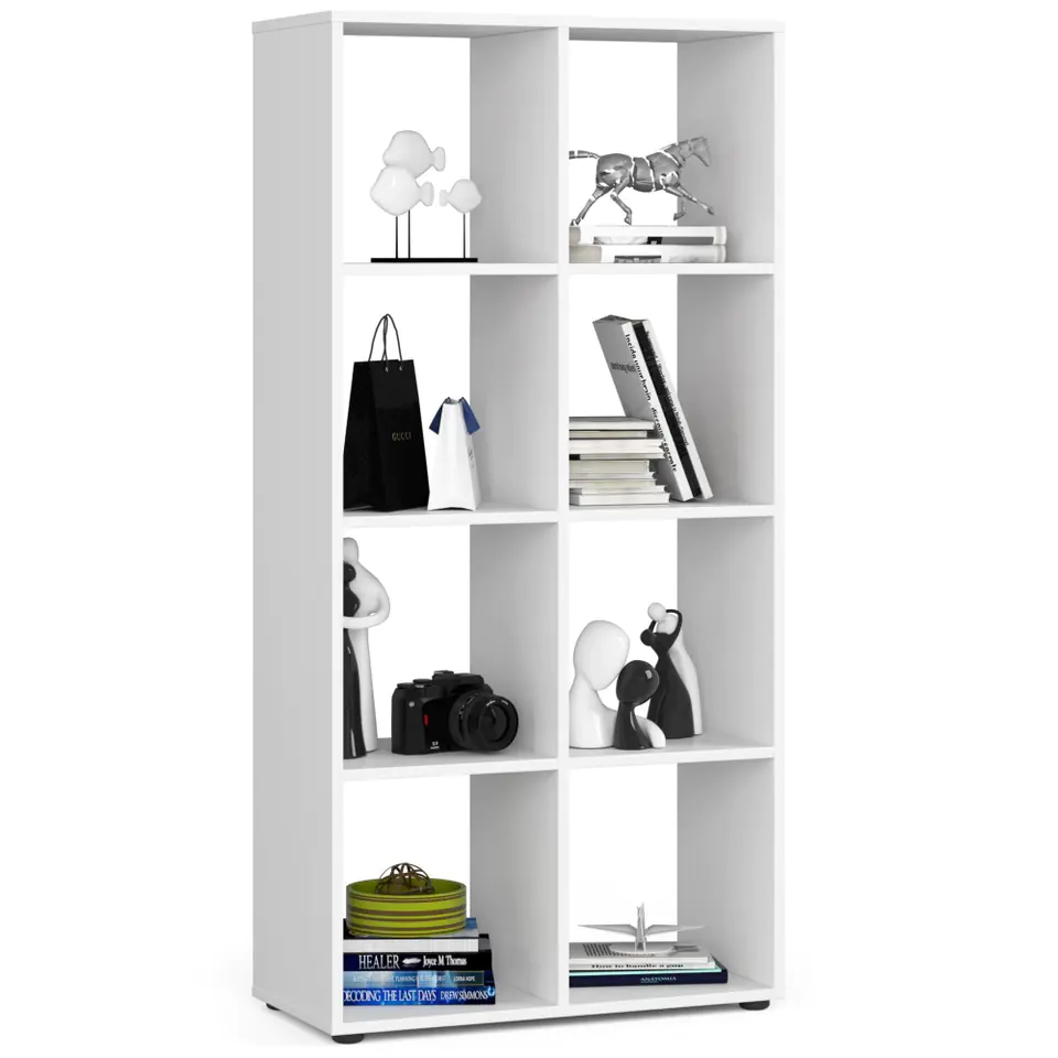 ⁨Shelving unit QUAD 8 shelves - white⁩ at Wasserman.eu