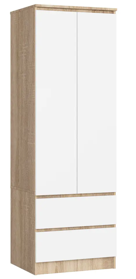 SZAFA STAR S 60 cm 2 DRZWI 2 SZUFLADY PK SONOMA / BIAŁA w sklepie Wasserman.eu