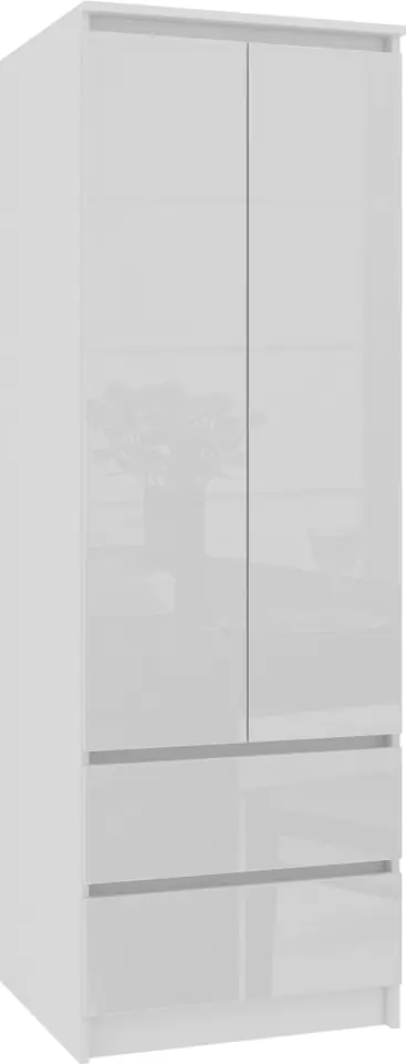 ⁨WARDROBE STAR S 60 cm 2 DOORS 2 DRAWERS WHITE / GLOSS WHITE⁩ at Wasserman.eu