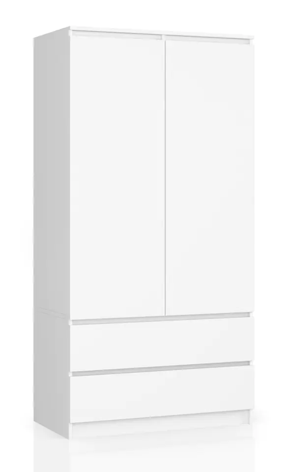 ⁨WARDROBE S 90 cm 2 DOORS 2 DRAWERS WHITE⁩ at Wasserman.eu